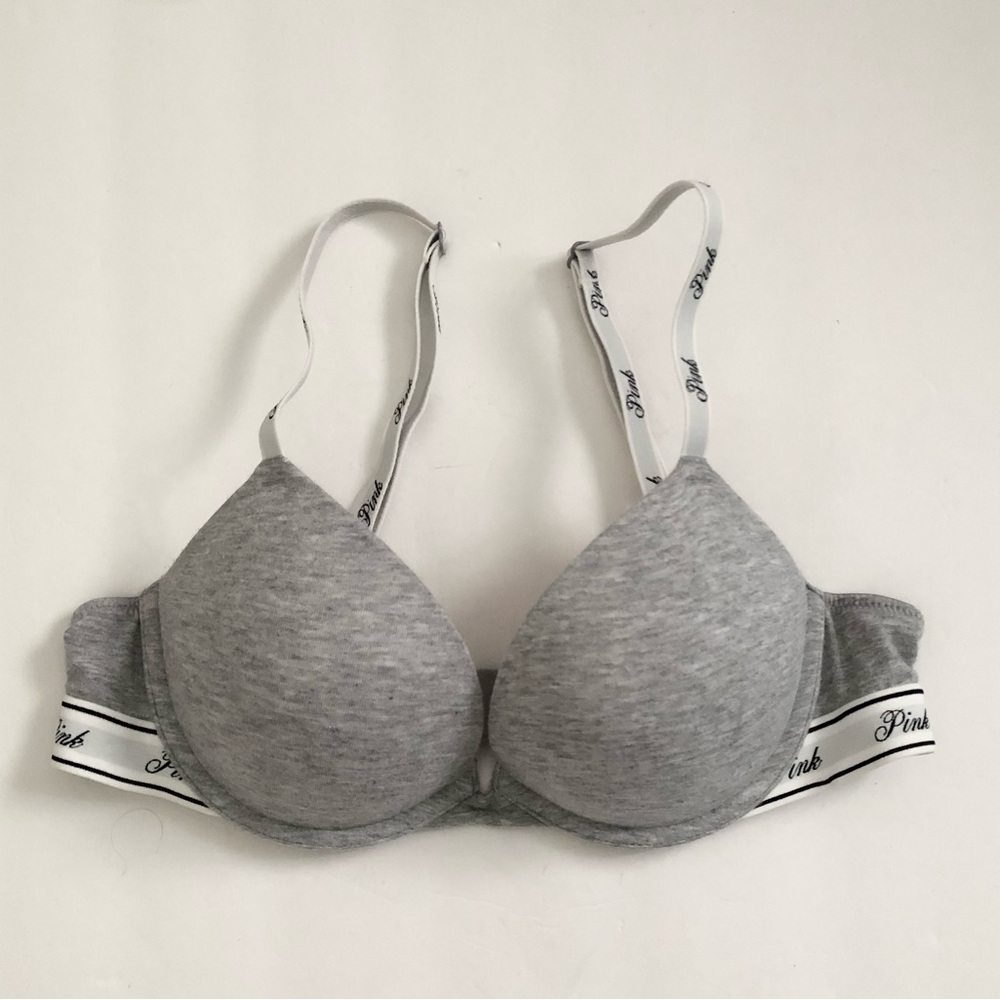 PINK Victoria's Secret Gray Super Push Up Padded Bra 34A